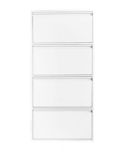 Παπουτσοθήκη μεταλλική Nextdeco με 4 τμήματα λευκή Υ137,5x65,5x15,5εκ.