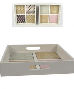 Δίσκος σερβιρίσματος ξύλινος "shabby" Υ4,5x25x25εκ.