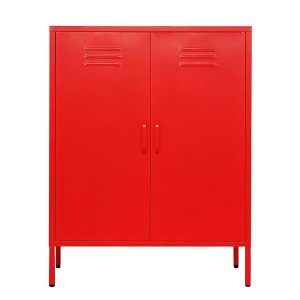Ντουλάπα μεταλλική  Nextdeco δίφυλλη κόκκινη Υ102x80x40εκ.