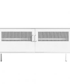 Έπιπλο τηλεόρασης μεταλλικό Nextdeco με ανοιγόμενες πόρτες λευκό Υ60x118x40εκ.