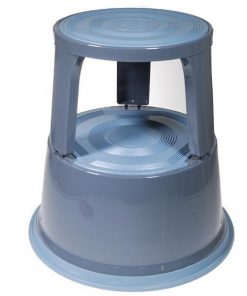 Πλαστικό σκαμπό-σκαλοπάτι με ρόδες, ανοιχτό γκρι Υ43xØ29x45εκ.