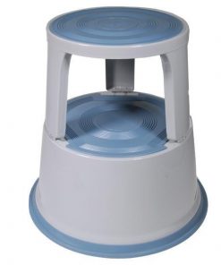 Μεταλλικό σκαμπό-σκαλοπάτι με ρόδες, ανοιχτό γκρι Υ43xØ29x45εκ.