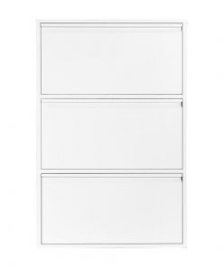 Παπουτσοθήκη μεταλλική Nextdeco με 3 τμήματα λευκή Υ103,5x65,5x15,5εκ.