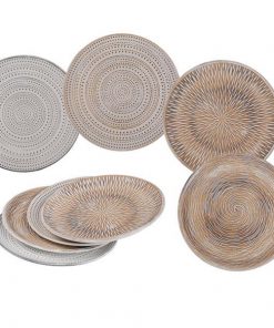 Πιατέλα διακοσμητική ξύλινη Ø30εκ. κοκτέηλ 4 σχέδια