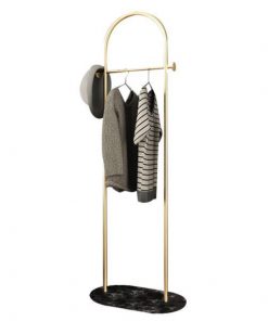 Κρεμάστρα ρούχων μεταλλική Υ170x50x30εκ. χρυσή - μαύρη βάση