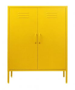 Ντουλάπα μεταλλική Nextdeco δίφυλλη κίτρινη Υ102x80x40εκ.