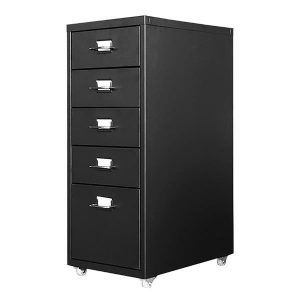 Συρταριέρα μεταλλική Nextdeco τροχήλατη μαύρη Υ69x28x41εκ.