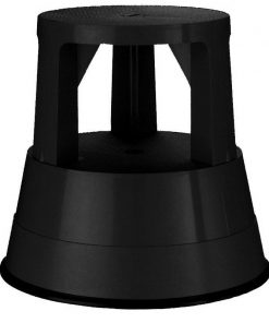 Μεταλλικό σκαμπό-σκαλοπάτι με ρόδες, μαύρο Υ43xØ29x45εκ.