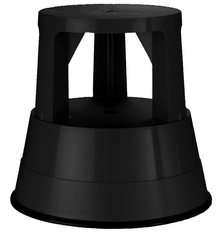 Μεταλλικό σκαμπό-σκαλοπάτι με ρόδες, μαύρο Υ43xØ29x45εκ.