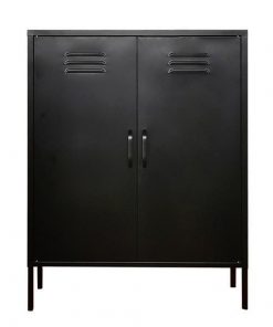 Ντουλάπα μεταλλική Nextdeco δίφυλλη μαύρη Υ102x80x40εκ.