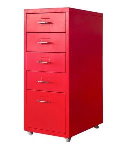 Συρταριέρα μεταλλική Nextdeco κόκκινη Υ69x28x41εκ.