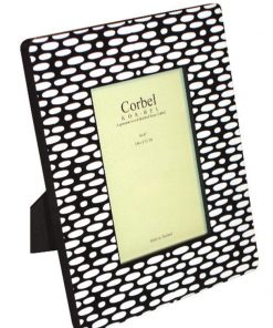 Κορνίζα ξύλινη μαύρη με άσπρους κύκλους για φωτό 10x15εκ.