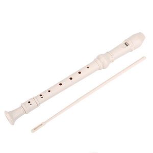 Φλογέρα πλαστική λευκή  με 8 τρύπες 32,5εκ.