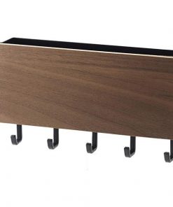 Κρεμάστρα τοίχου για κλειδιά και αλληλογραφία καφέ σκούρο Υ9,5x18x3,5εκ