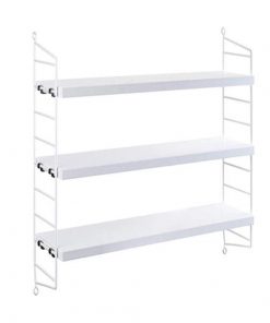 Ραφιέρα επιτοίχια μεταλλική Nextdeco 3 ραφιών λευκή Υ50x60x15εκ.
