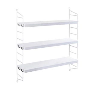 Ραφιέρα επιτοίχια μεταλλική Nextdeco 3 ραφιών λευκή Υ50x60x15εκ.