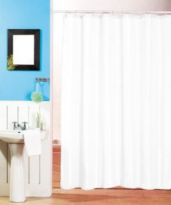 Κουρτίνα μπάνιου υφασμάτινη λευκή 180x200εκ