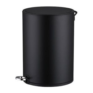 Κάδος απορριμάτων με πεντάλ 6lt στρογγυλό μαύρο ματ