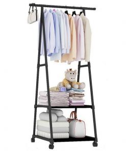 Κρεμάστρα ράγα οργάνωσης ρούχων Nextdeco μαύρη Υ160x55x42εκ.