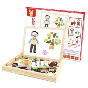 Μαγνητικό παζλ Cartoon Figures με πίνακα 2 όψεων 23,5x30x3,2εκ.