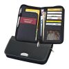Ταξιδιωτικό πορτοφόλι από δέρμα, μαύρο, 13x24,5x2,8 εκ.