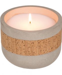 Κερί λευκό σε τσιμεντένιο βαζάκι με φελλό, Ø11,5xΥ8εκ.