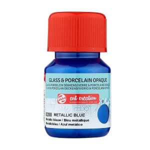 Talens χρώμα glass/porcelain opaque 8200 metal blue 30ml