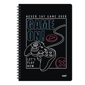 Next trends game on τετράδιο σπιράλ 2 θέματα 70 φύλλα 17x25εκ.