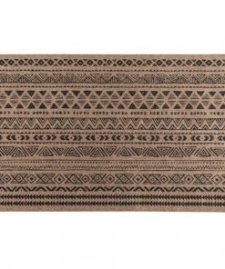 Σουπλά φαγητού υφασμάτινα με γεωμετρικό σχέδιο, φυσικό-μαύρο, 45x30εκ.