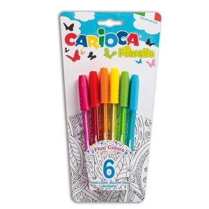Carioca Fiorella σετ 6 στυλό ballpoint σε blister