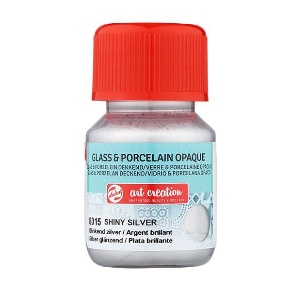 Talens χρώμα glass/porcelain opaque 8015 shiny silver 30ml