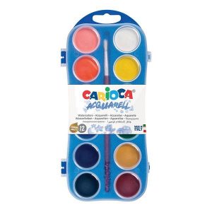Carioca νερομπογιές 12χρωμάτων των 12ml με πινέλο