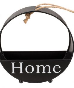 Κασπώ μεταλλικό στρογγυλό HOME μαύρο 21,8x8,2x22,4εκ.