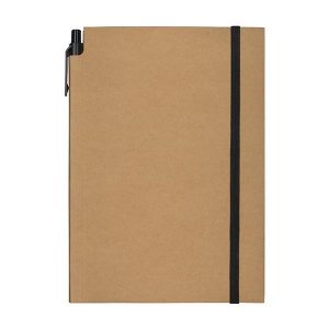 Next Promo μπλοκ ριγέ Α5 80 φύλλων με μαύρο λάστιχο και στυλό