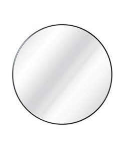 Καθρέφτης επιτοίχιος στρογγυλός Nextdeco μαύρο μεταλλικό πλαίσιο Ø80εκ.