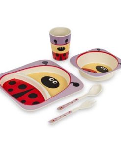 Σετ φαγητού 5 τμχ από bamboo «Lady bug»
