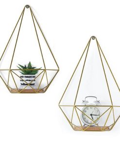 Ράφι καλάθι μεταλλικό Nextdeco χρυσό 31,5x12xY44εκ.