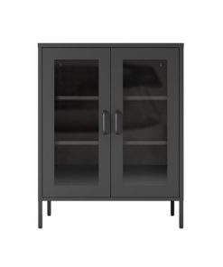 Ντουλάπα μεταλλική Nextdeco δίφυλλη μαύρη Υ102x80x35εκ.