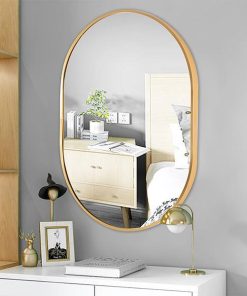 Καθρέφτης επιτοίχιος οβάλ Nextdeco χρυσό μεταλλικό πλαίσιο 50x70εκ.