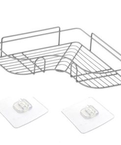 Γωνιακό επιτοίχιο ράφι μπάνιου inox‎ 26,7x12xΥ4,5εκ.
