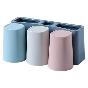 Θήκη επιτοίχια για οδοντόβουρτσες και 3 ποτηράκια 24x6xΥ11εκ.