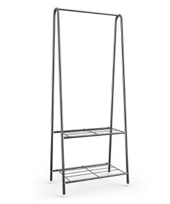 Κρεμάστρα ράγα οργάνωσης ρούχων Nextdeco μεταλλική μαύρη Υ151x60x36εκ.