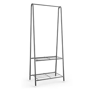 Κρεμάστρα ράγα οργάνωσης ρούχων Nextdeco μεταλλική μαύρη Υ151x60x36εκ.