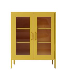 Ντουλάπα μεταλλική Nextdeco δίφυλλη κίτρινη Υ102x80x35εκ.