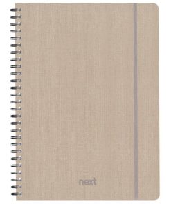 Next fabric τετράδιο σπιράλ λάστιχο εκρού 17x25εκ. 70φ. 2θ