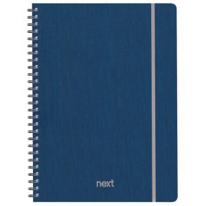 Next fabric τετράδιο σπιράλ λάστιχο μπλε 17x25εκ. 70φ. 2θ