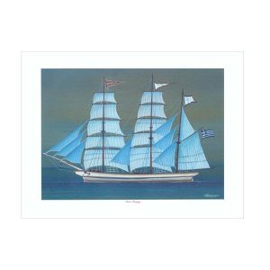 Λιθογραφία Τρισίστιο Ιστιοφόρο 30x40εκ.