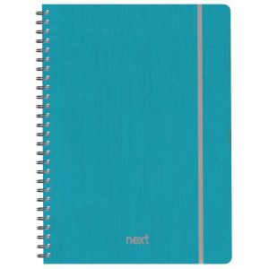 Next fabric τετράδιο σπιράλ λάστιχο γαλάζιο 17x25εκ. 70φ. 2θ