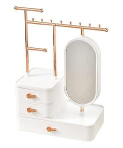 Θήκη οργάνωσης κοσμημάτων λευκή 25x15xΥ37,5εκ.