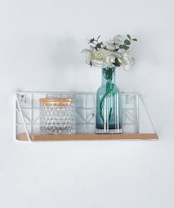 Ράφι επιτοίχιο μεταλλικό λευκό 40x12xY14εκ.